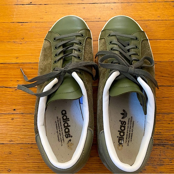 Adidas Rod Laver vintage sneakers in Focus Olive Green Men's Size 9 - Picture 3 of 5